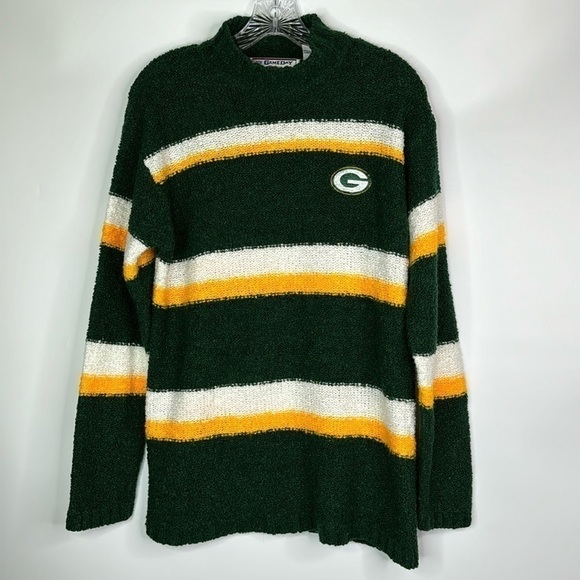 Vintage Game Day Clothing Co Green Bay Packers Striped Sweater Medium - Picture 1 of 8